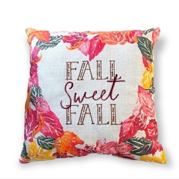 Fall Sweet Fall Mini Accent Pillow leaves heart - Picture 1 of 11
